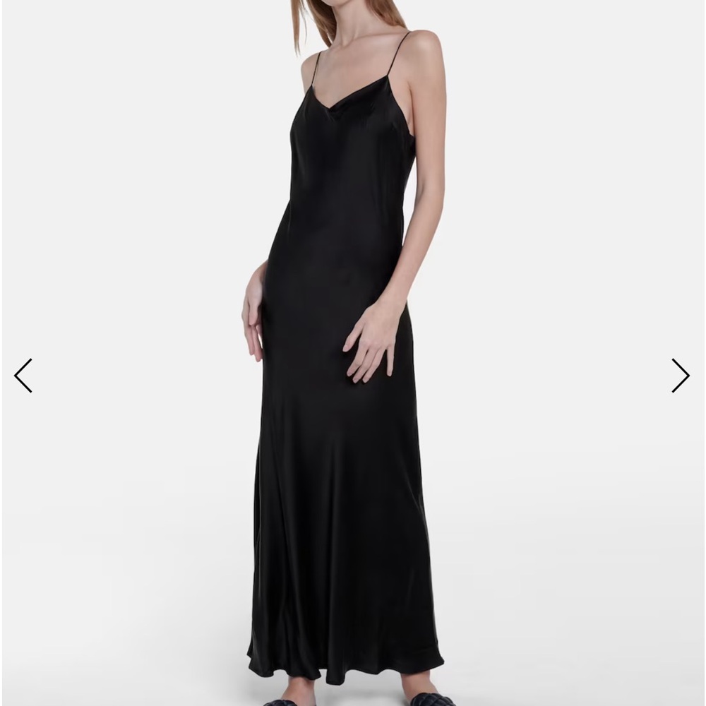 asceno slip dress black silk